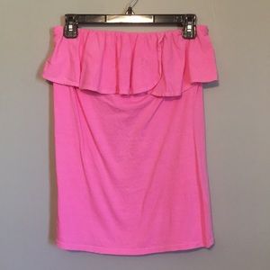🐣SALE Lilly Pulitzer Pink Strapless Top W/ Ruffle